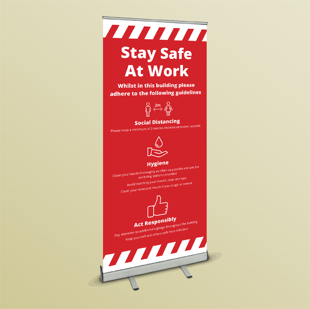 Picture of Roller Banner - Stay Safe At Work (Red)